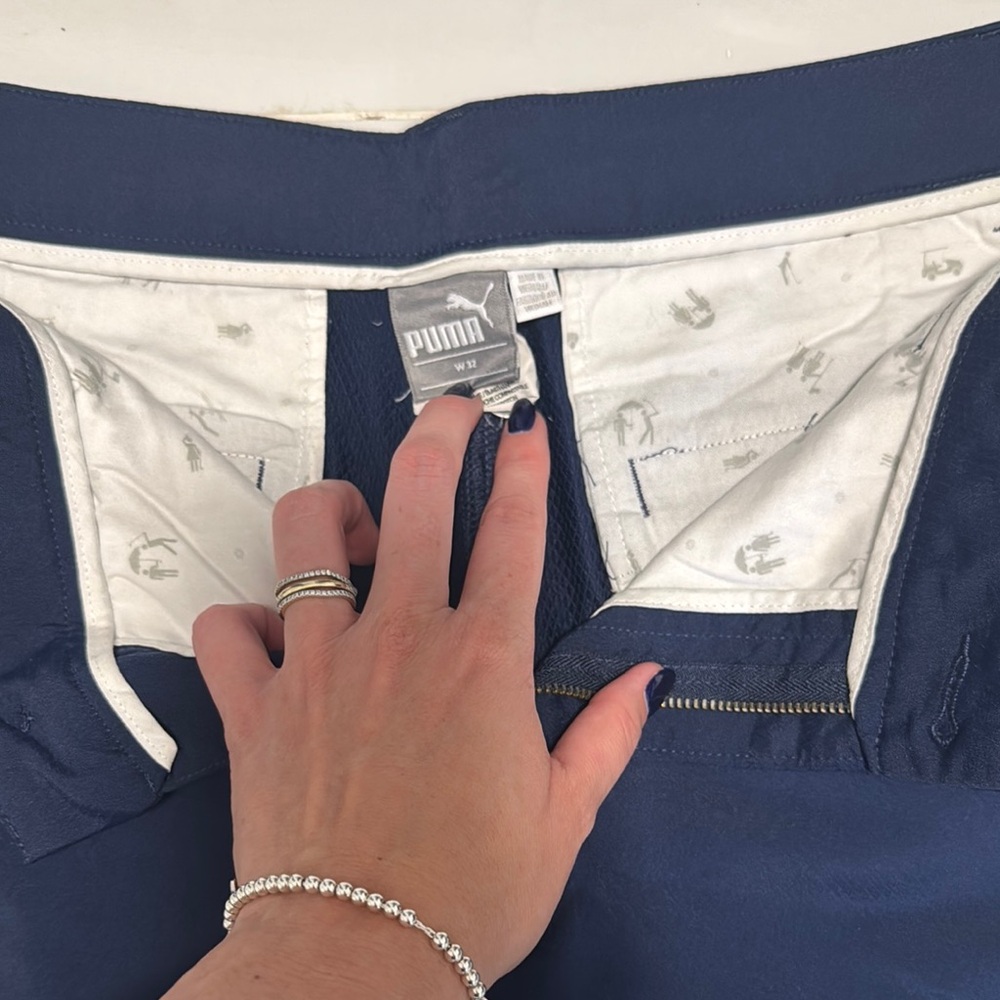Puma Blue Flat Front Shorts - Picture 2 of 5